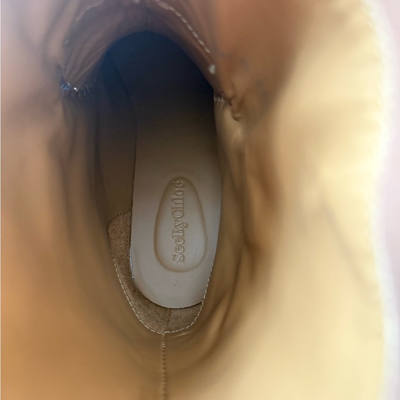 See By Chloe Tan Leather Wedge Boots - Picture 6 of 15